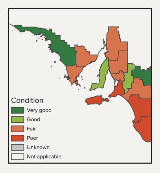 Acidity condition in agricultural districts across South Australia (DEW report card)